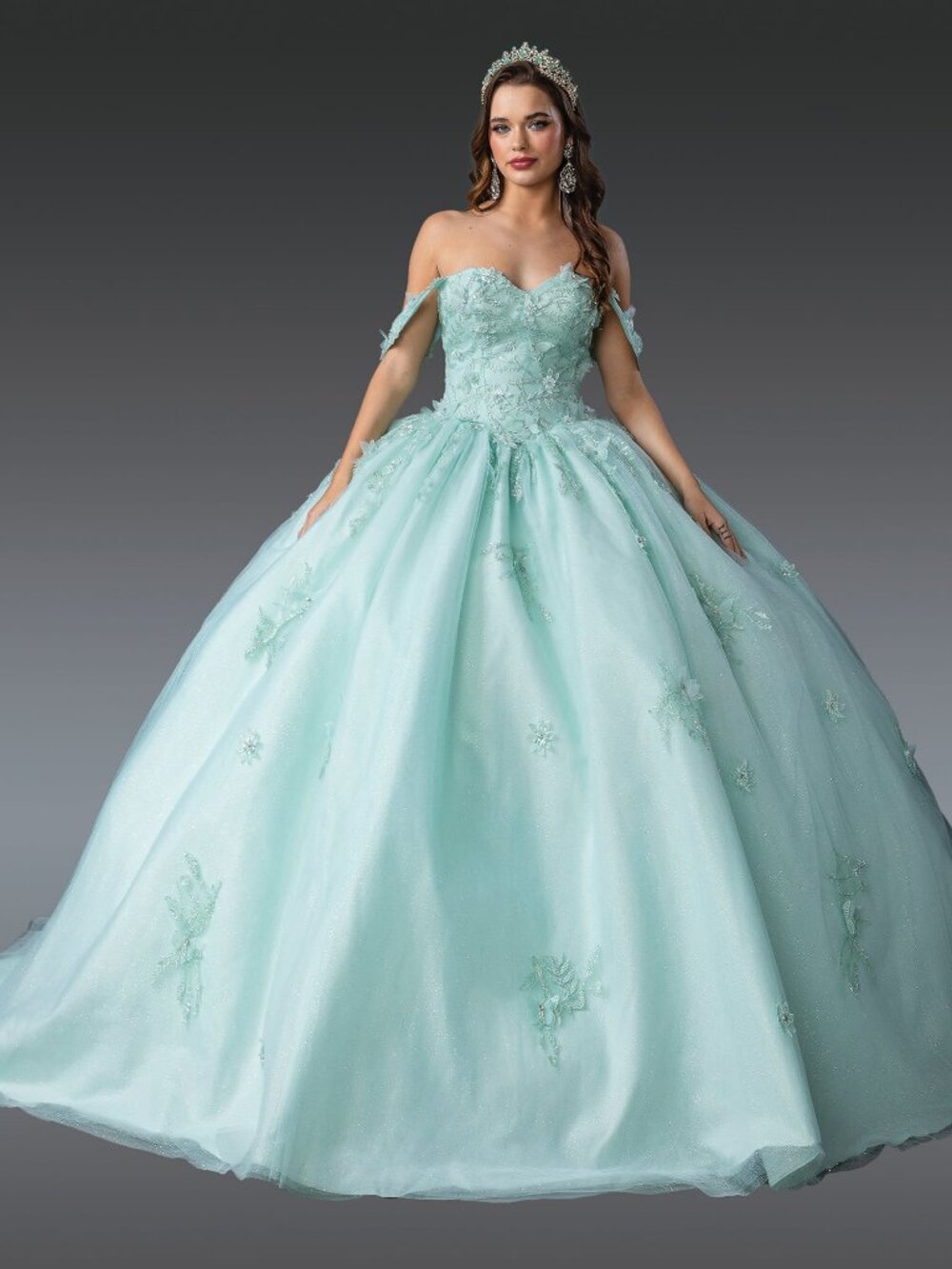 NEW LIGHT-MINT Evening Gown Floor Length Formal Elegant Stunning 1922